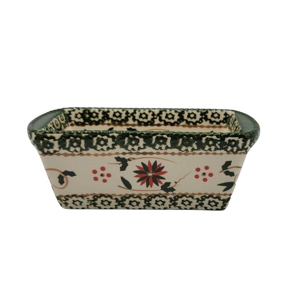 Temptations by Tara Holiday Christmas Mini Loaf Pan Baking Green 12oz 6x3.5 Lid - Picture 3 of 8